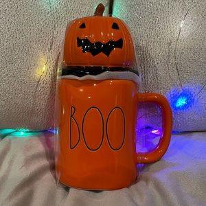 Rae Dunn “Boo” Mug with Pumpkin Topper